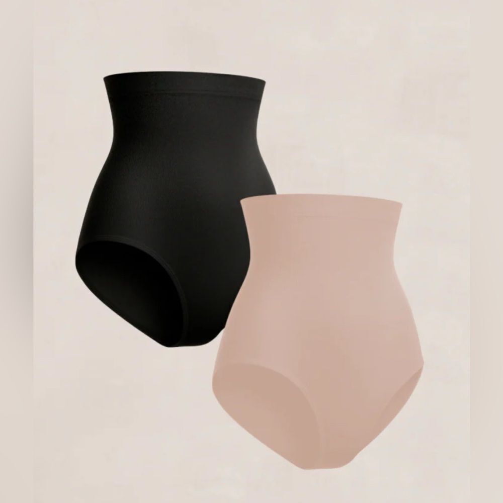 Shapermint 2-Pack AllโDay Everyday High-Waisted Shaper Panty Black/Beige XL/2XL